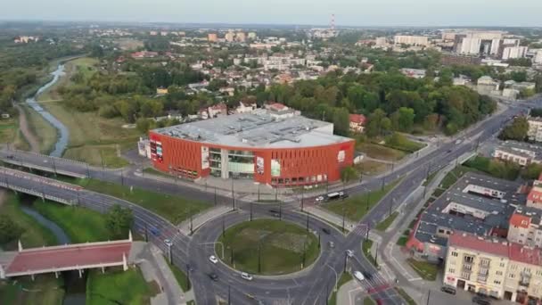 Gyönyörű Panoráma Bevásárlóközpont Lublin Aerial View Lengyelország Kiváló Minőségű Felvételek — Stock videók