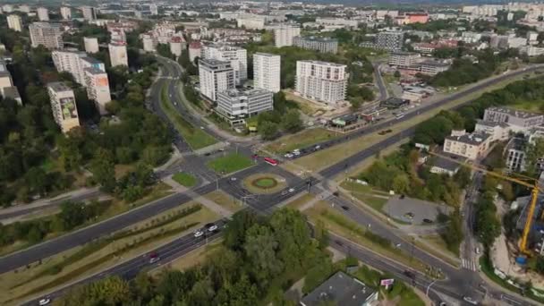 Όμορφη Τοπίο Διασταύρωση Lublin Αεροφωτογραφία Πολωνία Υψηλής Ποιότητας Πλάνα — Αρχείο Βίντεο