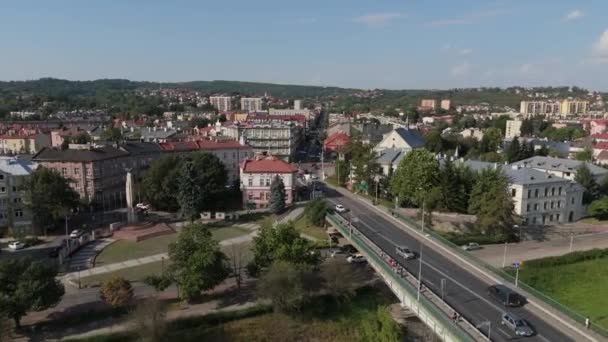 Piękna Ulica Bridge Street Przemysl Aerial View Poland Wysokiej Jakości — Wideo stockowe