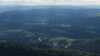 Güzel Peyzaj Dağı Bieszczady Hava Manzarası Polonya. Yüksek kalite 4k görüntü