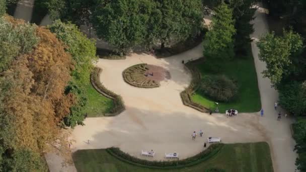 Şehir Merkezindeki Güzel Saski Bahçesi Lublin Hava Manzarası Polonya Yüksek — Stok video