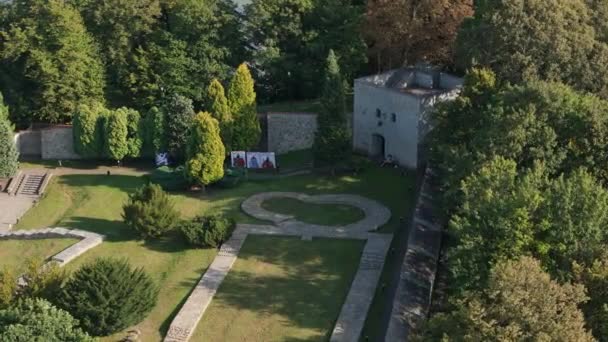 Güzel Kale Przemysl Hava Manzaralı Polonya Yüksek Kalite Görüntü — Stok video