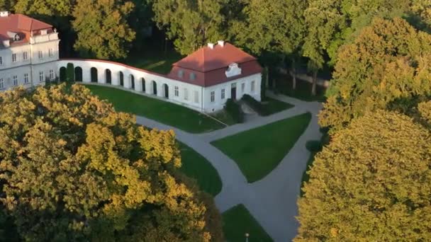 Ландшафтный Дворец Видом Польшу Высококачественные Кадры — стоковое видео