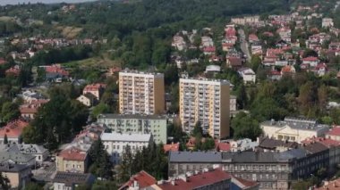 Güzel Hill Konutları Przemysl Hava Manzaralı Polonya. Yüksek kalite 4k görüntü