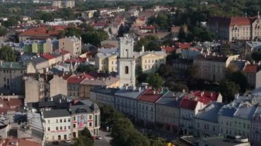 Güzel Peyzaj Kulesi Müzesi Przemysl Hava Görüntüsü Polonya. Yüksek kalite 4k görüntü