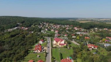Güzel Panorama Kilisesi Przemysl Hava Manzarası Polonya. Yüksek kalite 4k görüntü