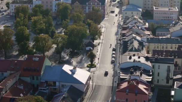 Güzel Sokak Pazarı Meydanı Krasnystaw Hava Manzarası Polonya Yüksek Kalite — Stok video