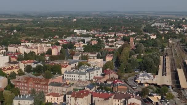 Prachtig Panorama Przemysl Luchtfoto Uitzicht Polen Hoge Kwaliteit Beeldmateriaal — Stockvideo