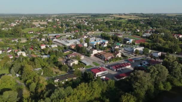 Schöne Panorama Krasnystaw Luftaufnahme Polen Hochwertiges Filmmaterial — Stockvideo