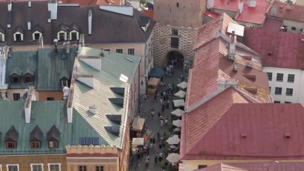 Gyönyörű Market Square Óváros Lublin Aerial View Lengyelország Kiváló Minőségű — Stock videók