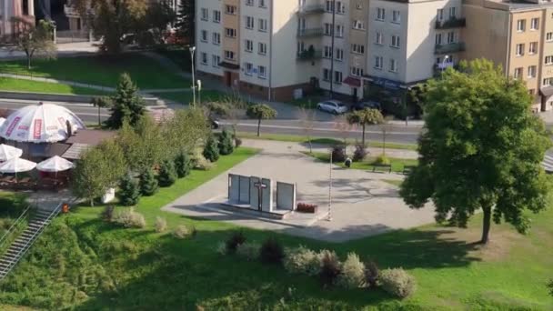 卡廷纪念碑Przemysl Aerial View Poland 高质量的4K镜头 — 图库视频影像