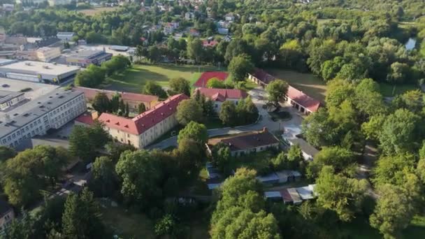 Beautiful Technical School Krasnystaw Aerial View Poland High Quality Footage — Stock Video
