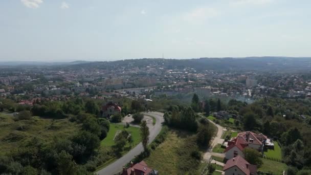 Piękny Panorama Hill Observation Deck Przemysl Aerial View Poland Wysokiej — Wideo stockowe