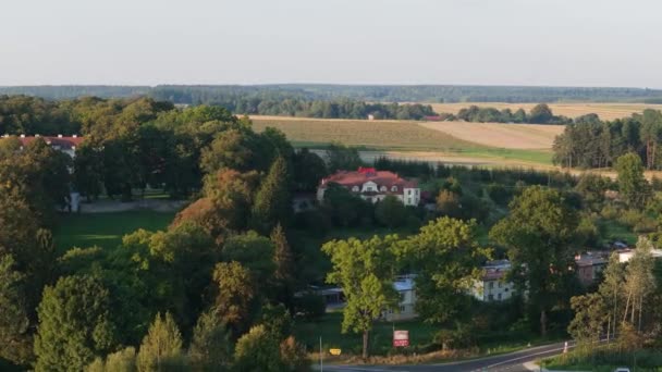 Beautiful Hotel Palacowa Narol Aerial View Poland High Quality Footage — Stock Video
