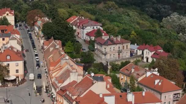 美しいオールドタウン サンドミシュア空中ビューポーランド 高品質の4K映像 — ストック動画