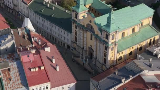 Güzel Manastır Eski Şehir Przemysl Hava Manzarası Polonya Yüksek Kalite — Stok video