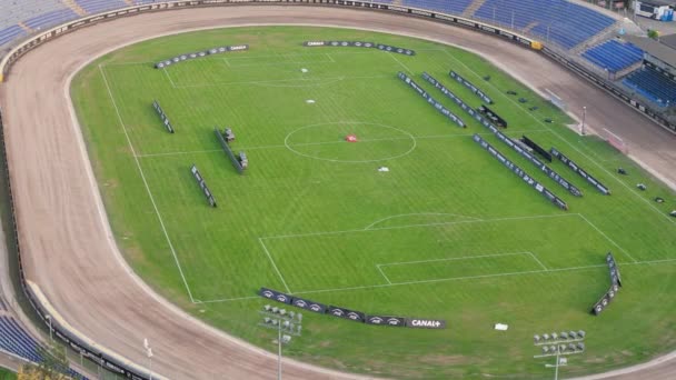 Piękny Stadion Lublin Aerial View Poland Wysokiej Jakości Materiał — Wideo stockowe