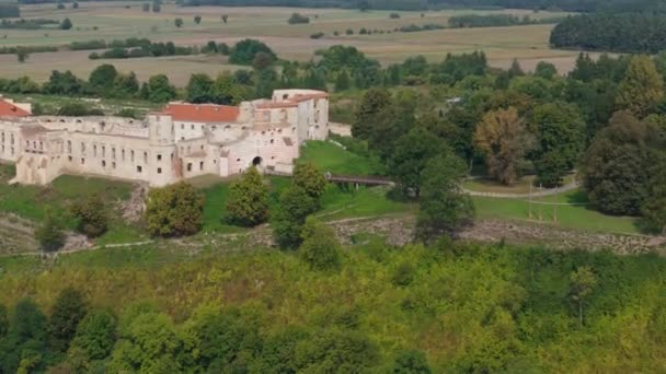 Smukke Landskab Castle Hill Janowiec Aerial View Polen Høj Kvalitet – Stock-video