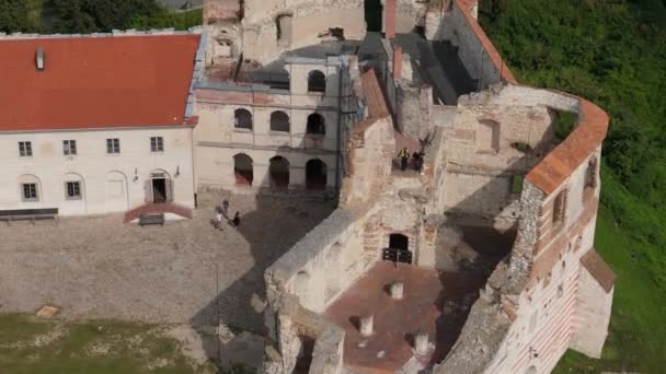 Piękny Zamek Janowiec Aerial View Poland Wysokiej Jakości Materiał — Wideo stockowe