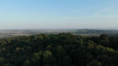 Güzel manzara Tatar Tepesi Przemysl Hava Görüntüsü Polonya. Yüksek kalite 4k görüntü