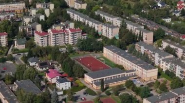 Güzel Peyzaj Konutları Przemysl Hava Manzarası Polonya. Yüksek kalite 4k görüntü