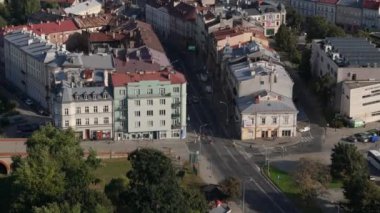 Güzel Sokak Przemysl Hava Manzarası Polonya. Yüksek kalite 4k görüntü