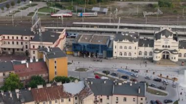 Güzel Peyzaj Tren İstasyonu Lublin Hava Manzarası Polonya. Yüksek kalite 4k görüntü