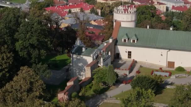 Красивий Замок Перемишль Вид Повітря Польща Високоякісні Кадри — стокове відео