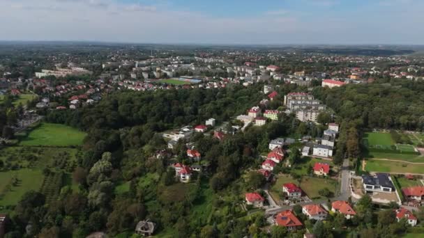 Beautiful Landscape Sandomierz Aerial View Poland High Quality Footage — Stock Video
