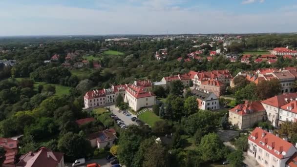 Güzel Manzara Eski Şehir Sandomierz Hava Manzarası Polonya Yüksek Kalite — Stok video