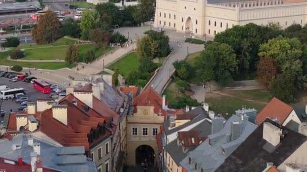 Beautiful Landscape Castle Museum Lublin Aerial View Poland High Quality — Stock Video