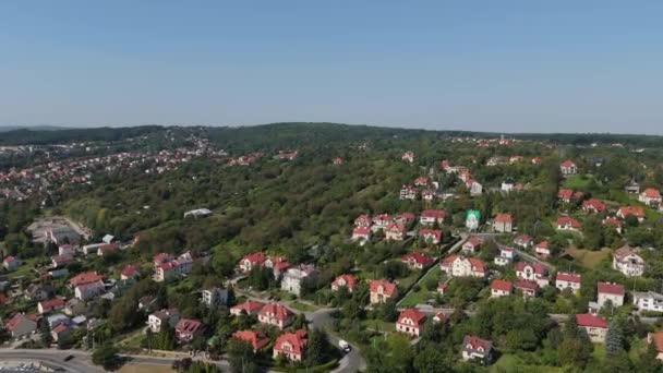 Prachtige Landschap Hill Mountains Housing Estate Przemysl Aerial View Polen — Stockvideo