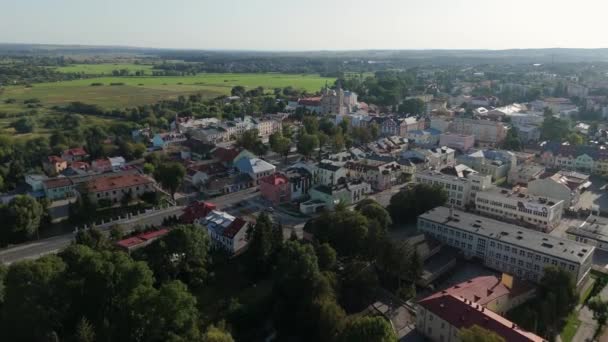 Όμορφη Αγορά Τοπίου Πλατεία Krasnystaw Aerial View Πολωνία Υψηλής Ποιότητας — Αρχείο Βίντεο