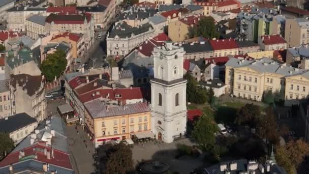 Piękne Muzeum Wieży Krajobrazowej Przemysl Aerial View Poland Wysokiej Jakości — Wideo stockowe