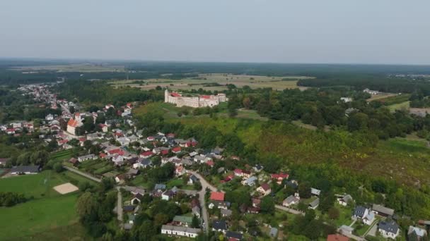 美しい風景の城ヒルヤノヴェツィエ航空ビューポーランド 高品質の4K映像 — ストック動画