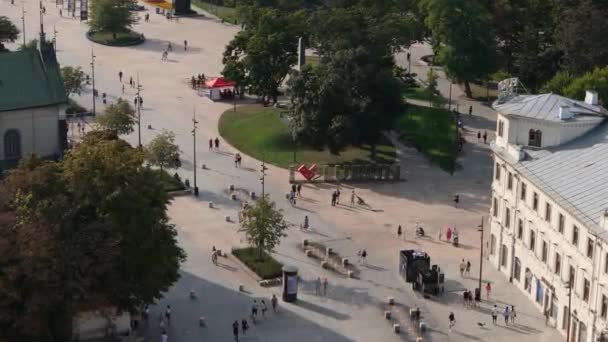 Schöne Litewski Square Downtown Love Lublin Luftaufnahme Polen Hochwertiges Filmmaterial — Stockvideo