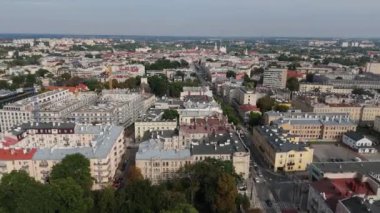 Güzel Panorama Şehir Merkezi Lublin Hava Manzarası Polonya. Yüksek kalite 4k görüntü