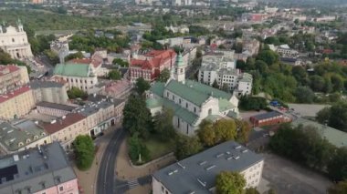 Güzel kilise Lublin Hava Manzarası Polonya. Yüksek kalite 4k görüntü