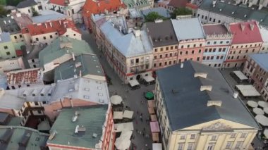 Eski Şehir Lublin Hava Manzaralı Polonya 'da Güzel Resimler. Yüksek kalite 4k görüntü