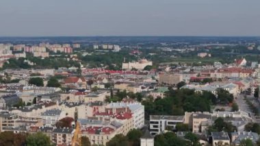 Güzel Panorama Eski Şehir Lublin Hava Manzarası Polonya. Yüksek kalite 4k görüntü