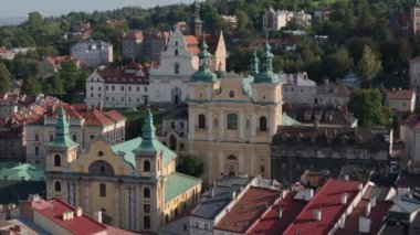 Güzel Manastır Kilisesi Przemysl Hava Manzarası Polonya. Yüksek kalite 4k görüntü