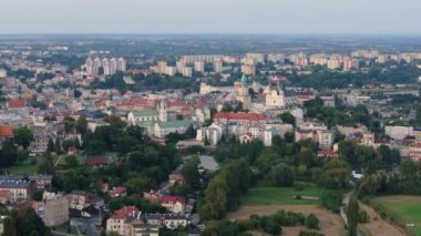 Güzel Panorama Eski Şehir Lublin Hava Manzarası Polonya. Yüksek kalite 4k görüntü