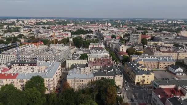 Schönes Panorama Downtown Lublin Luftaufnahme Polen Hochwertiges Filmmaterial — Stockvideo