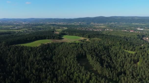 Krásné Krajinné Hory Bieszczady Zagorz Aerial View Polsko Vysoce Kvalitní — Stock video