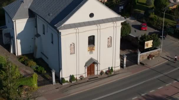 Piękny Kościół Zagorz Aerial View Poland Wysokiej Jakości Materiał — Wideo stockowe