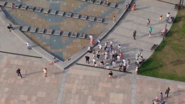 Όμορφη Πηγή Litewski Πλατεία Lublin Aerial View Πολωνία Υψηλής Ποιότητας — Αρχείο Βίντεο