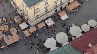 Güzel Pazar Meydanı Eski Şehir Lublin Hava Manzarası Polonya. Yüksek kalite 4k görüntü