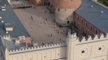 Güzel Castle Square Müzesi Lublin Hava Manzaralı Polonya. Yüksek kalite 4k görüntü
