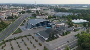 Güzel Manzara Aquapark Lublin Hava Görüntüsü Polonya. Yüksek kalite 4k görüntü