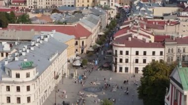 Güzel giriş Eski Şehir Lublin Hava Manzarası Polonya. Yüksek kalite 4k görüntü
